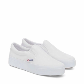 Slip On Low Boots 2740 Platform Slip On Shoes In White