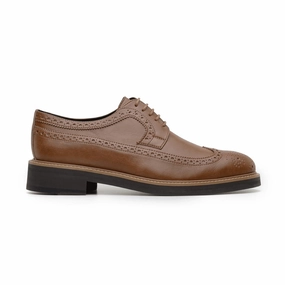 Brogue Style Heels 'Longwing' classic brogue in high-quality vegan leather by Brave Gentleman - tan