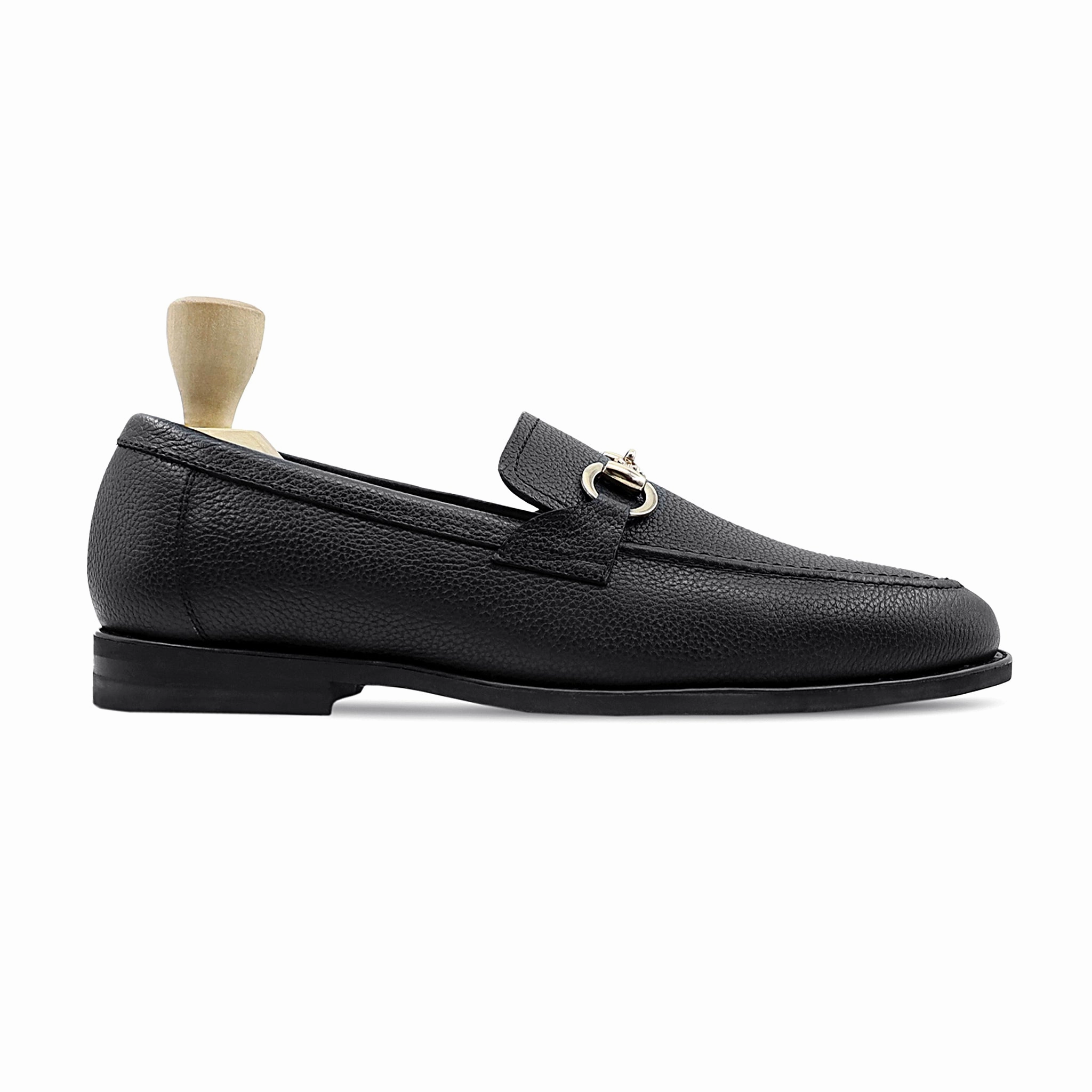 Loafers With Suit Pants Abada - Men's Black Pebble Grain Leather Loafer