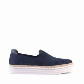 Queen Slip On Sneakers - Navy Knit Kick's Slip On Tennis Shoes