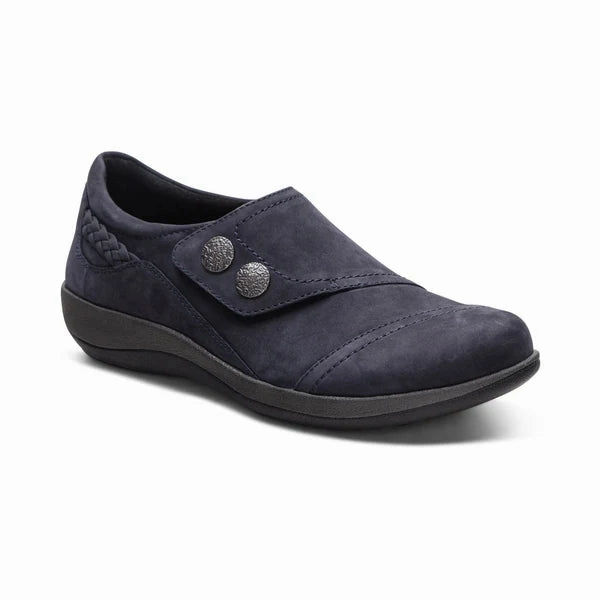 Oxford Brogues Aetrex Women's Karina Slip On in Navy