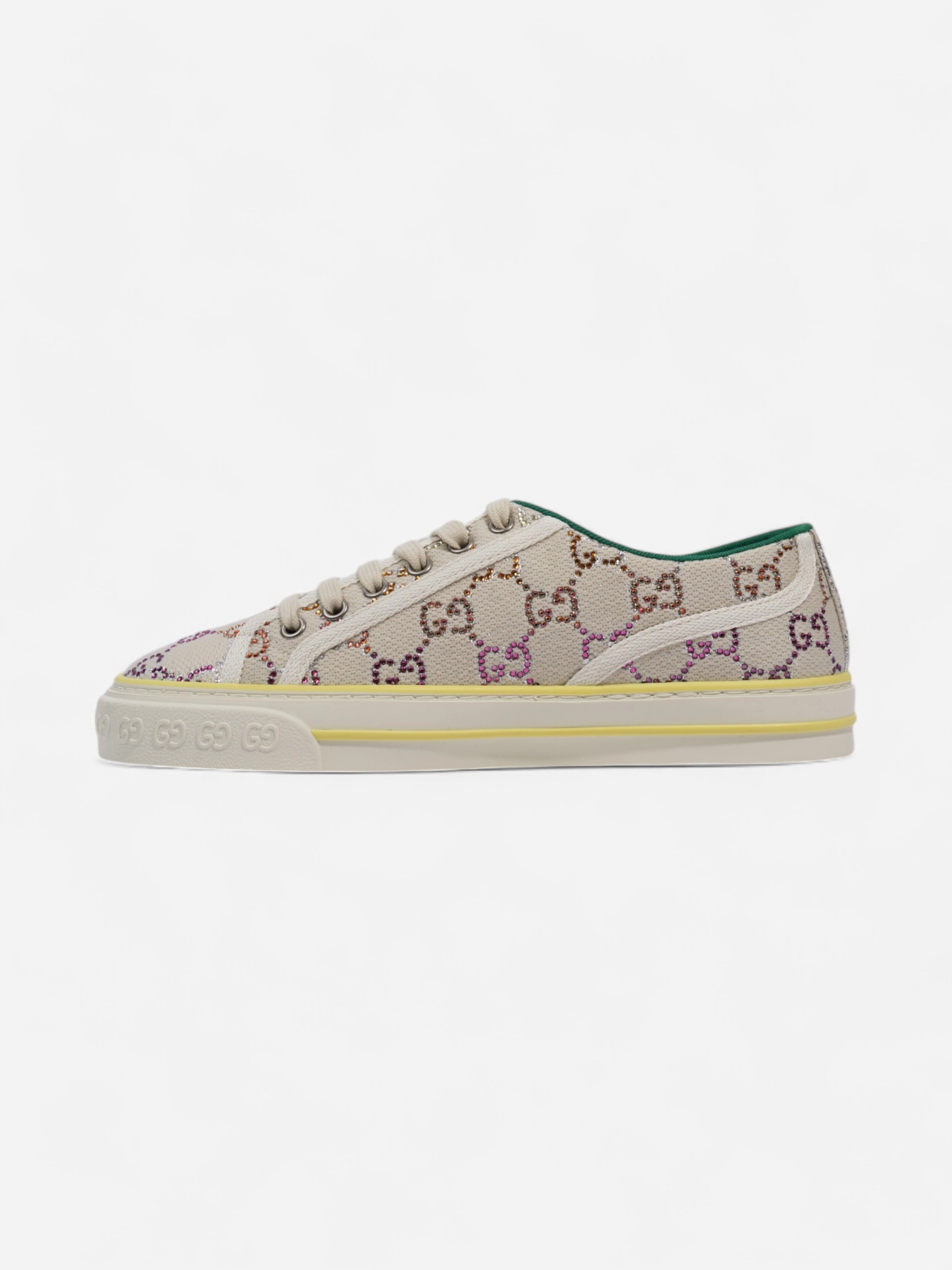 Gucci Crystal GG Tennis 1977 White / Multicoloured Canvas EU 38.5 UK 5.5 Puma Tennis Shoes With Bow