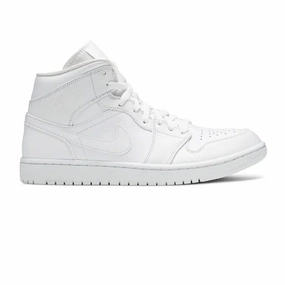 Laceless Basketball Shoes Air Jordan 1 Mid 'Triple White' (2020 / 2021)