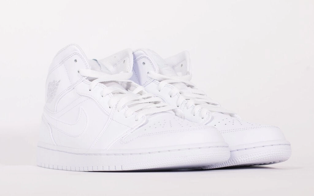 Air Jordan 1 Mid 'Triple White' (2020) Cheapest Place To Buy Basketball Shoes Online