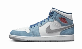 Air Jordan 1 Mid SE French Blue Light Steel 7.5 Basketball Shoes