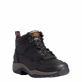 Hiking Shoes For Overpronation Ariat Ladies Terrain Waterproof H2O Black Lace Up Boots 10038423