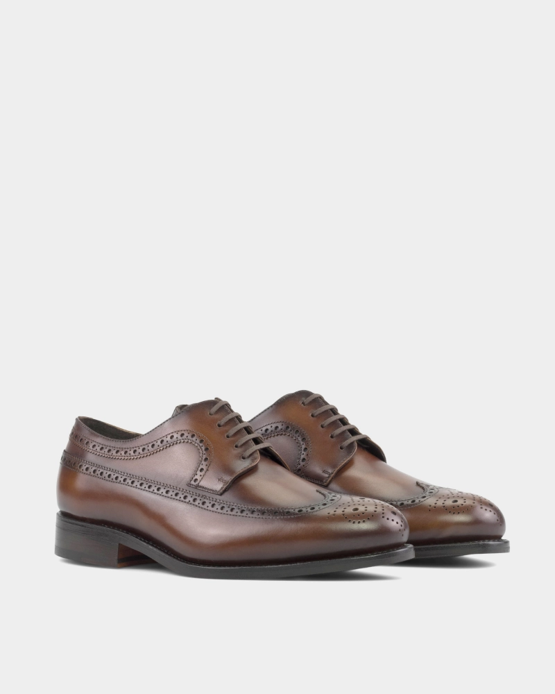 Alex Brown Calf Wingtip Derby - 675 Silver Lace Up Shoes