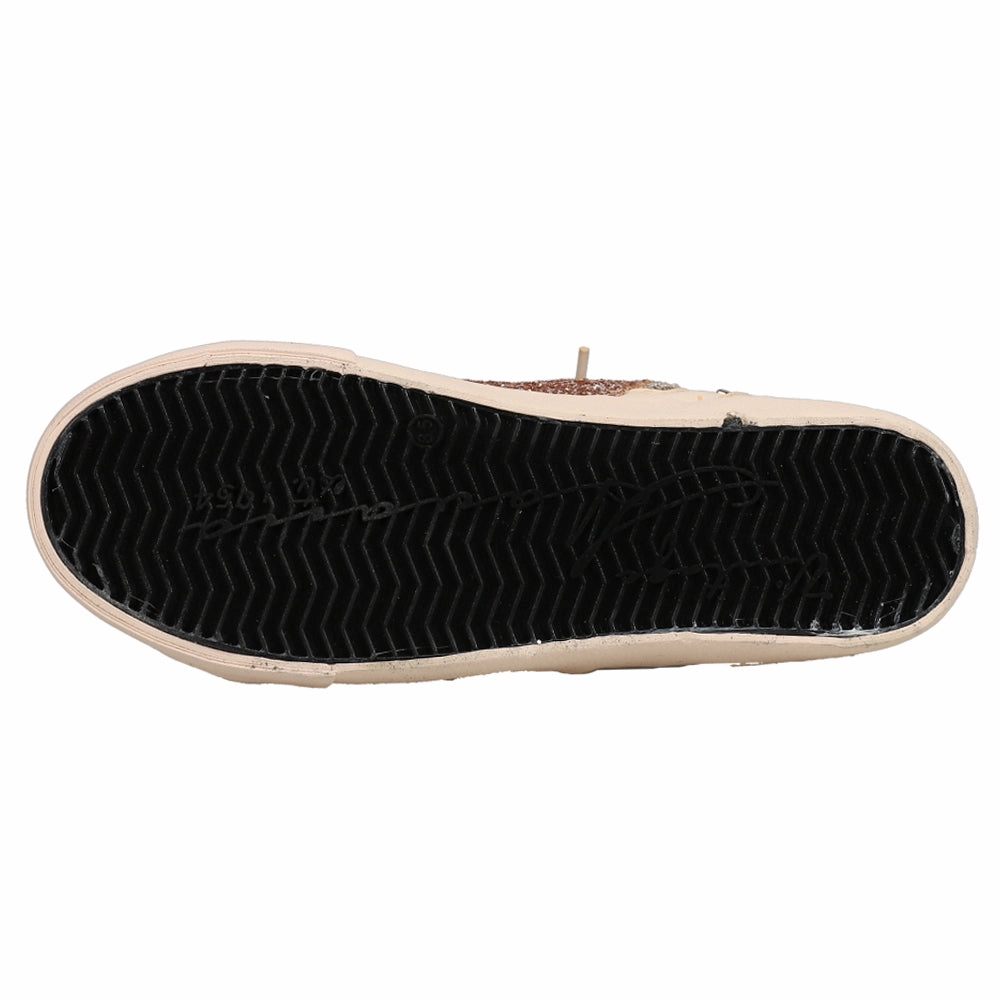 Alexis Glitter High Top Slip On Zippered Sneakers Wide Fit Slip On