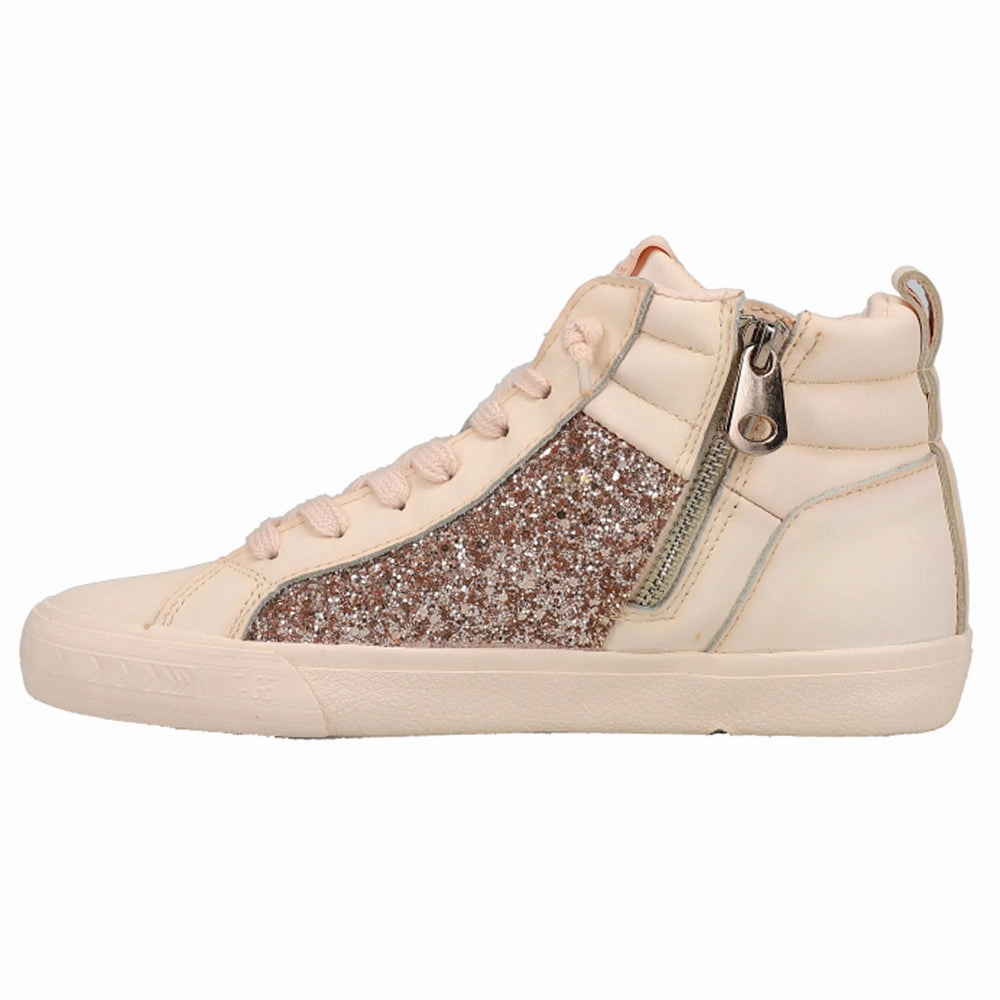 Alexis Glitter High Top Slip On Zippered Sneakers Walk Slip On