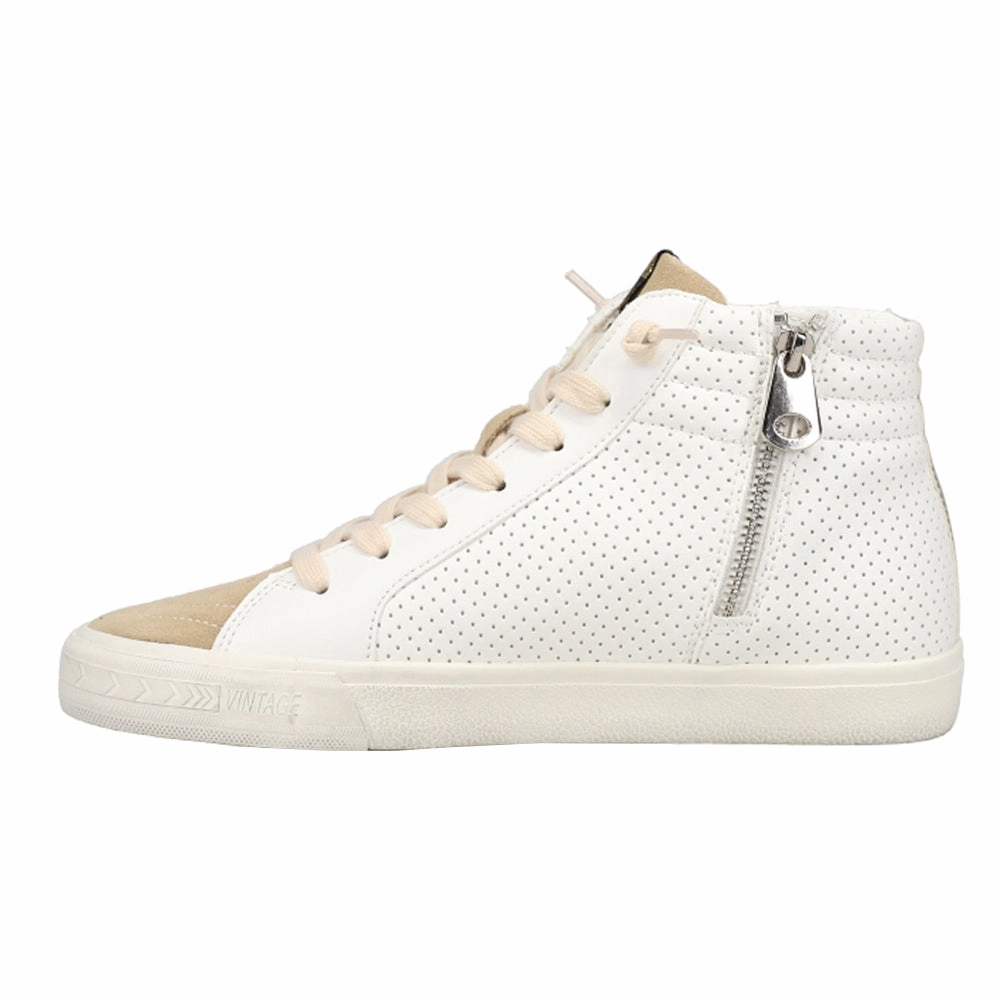 Excel Perforated Studded High Top Slip On Sneakers Slip On Ballerina Shoes