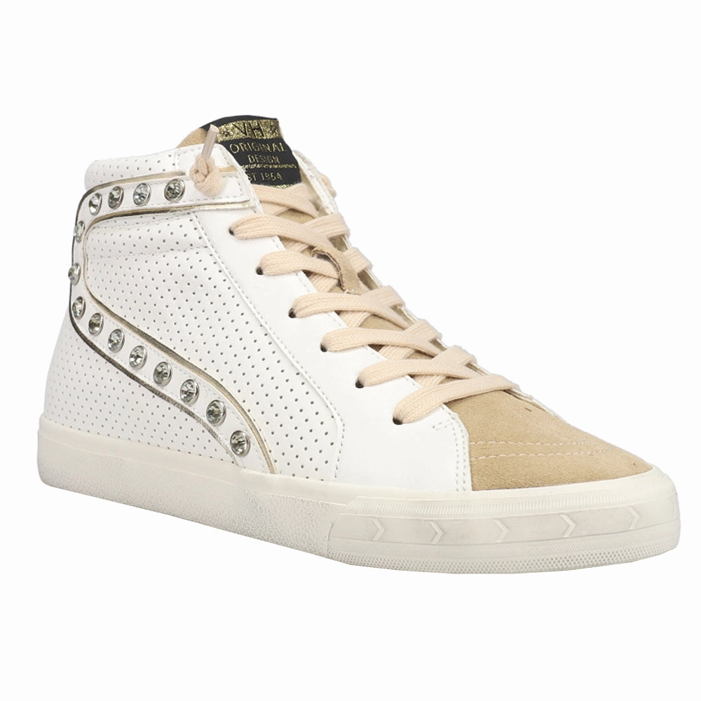 Excel Perforated Studded High Top Slip On Sneakers Slip On Perforated