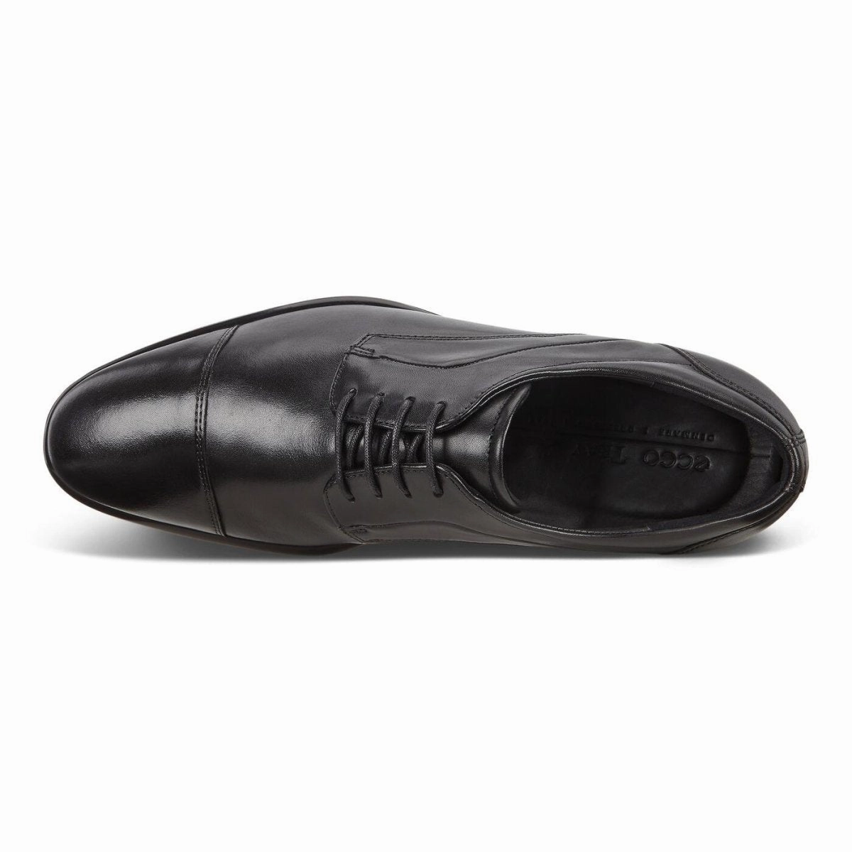 ECCO Men's City Tray Derby Shoe Black Whole Cut Oxfords