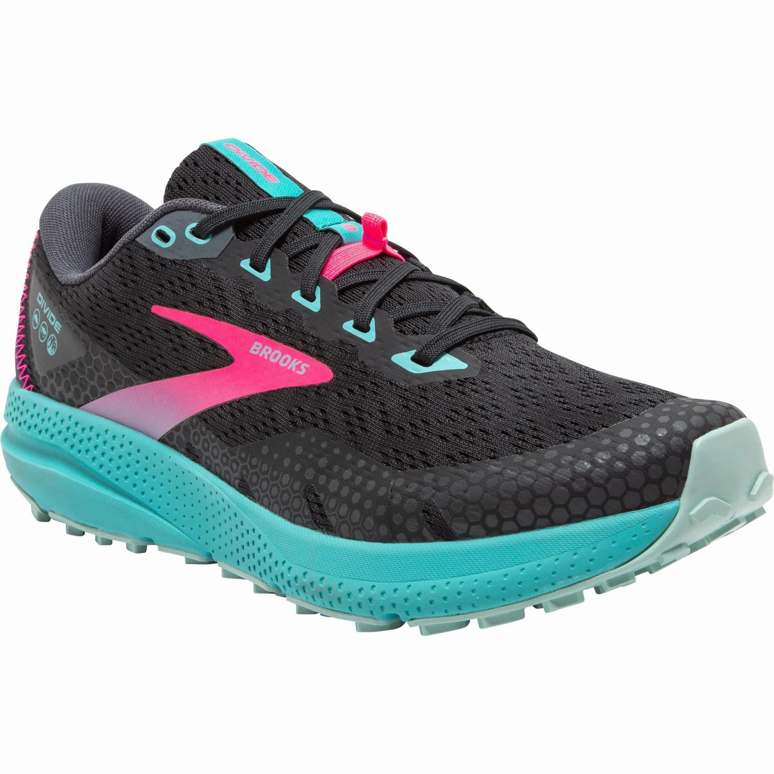 Trail Shoes On Concrete Brooks Divide 3 Womens Trail Running Shoes - Black