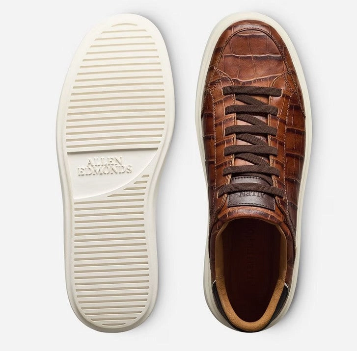 Slip On Shoes With Fur Allen Edmonds Oliver Chestnut Croc Slip-On Sneaker