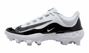Alpha Huarache Elite 4 Low MCS "White Black" Youth Slip On Soccer Cleats