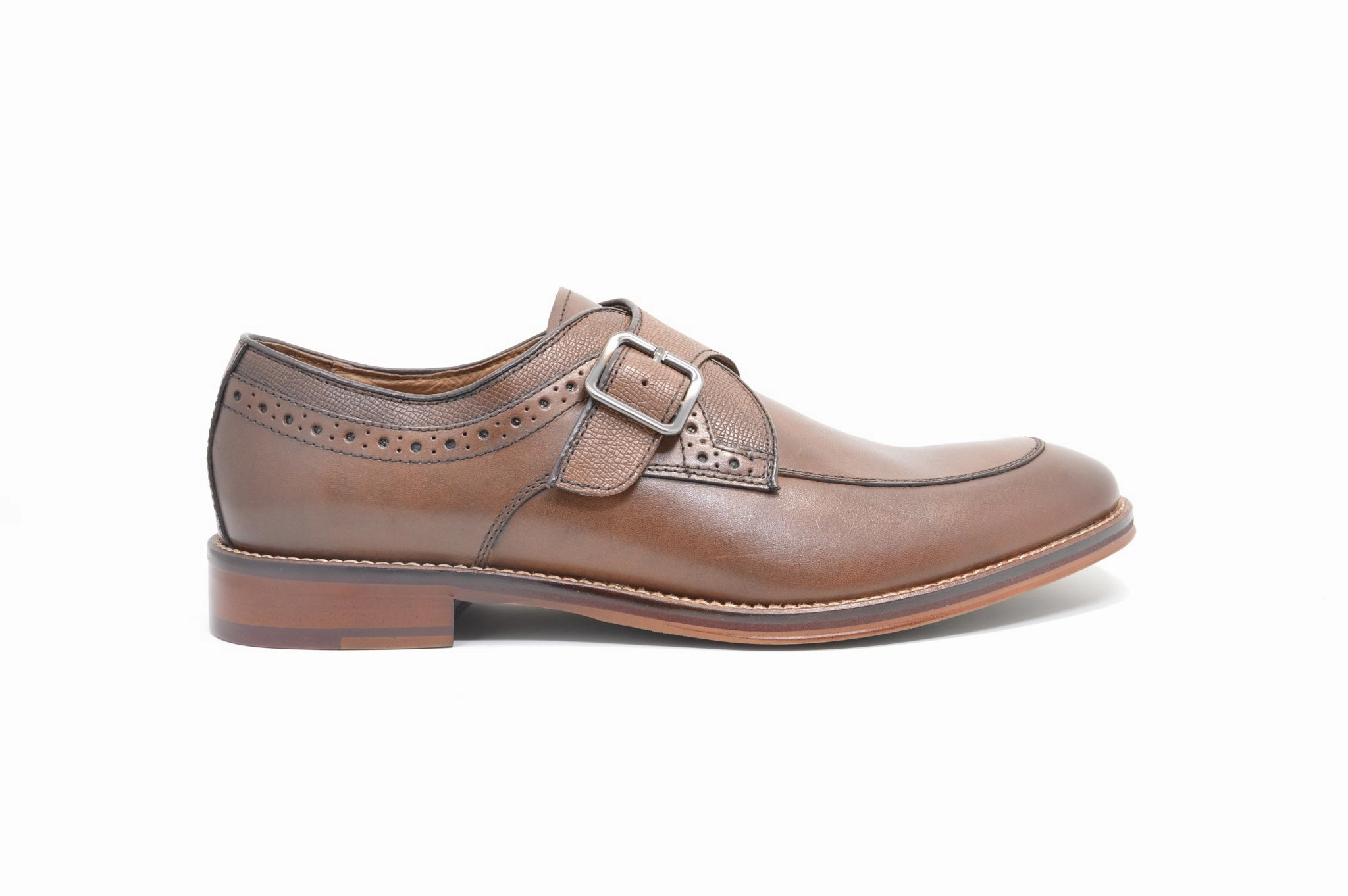 JOHNSTON & MURPHY Conrad Monk Strap All Leather Brogue Shoes