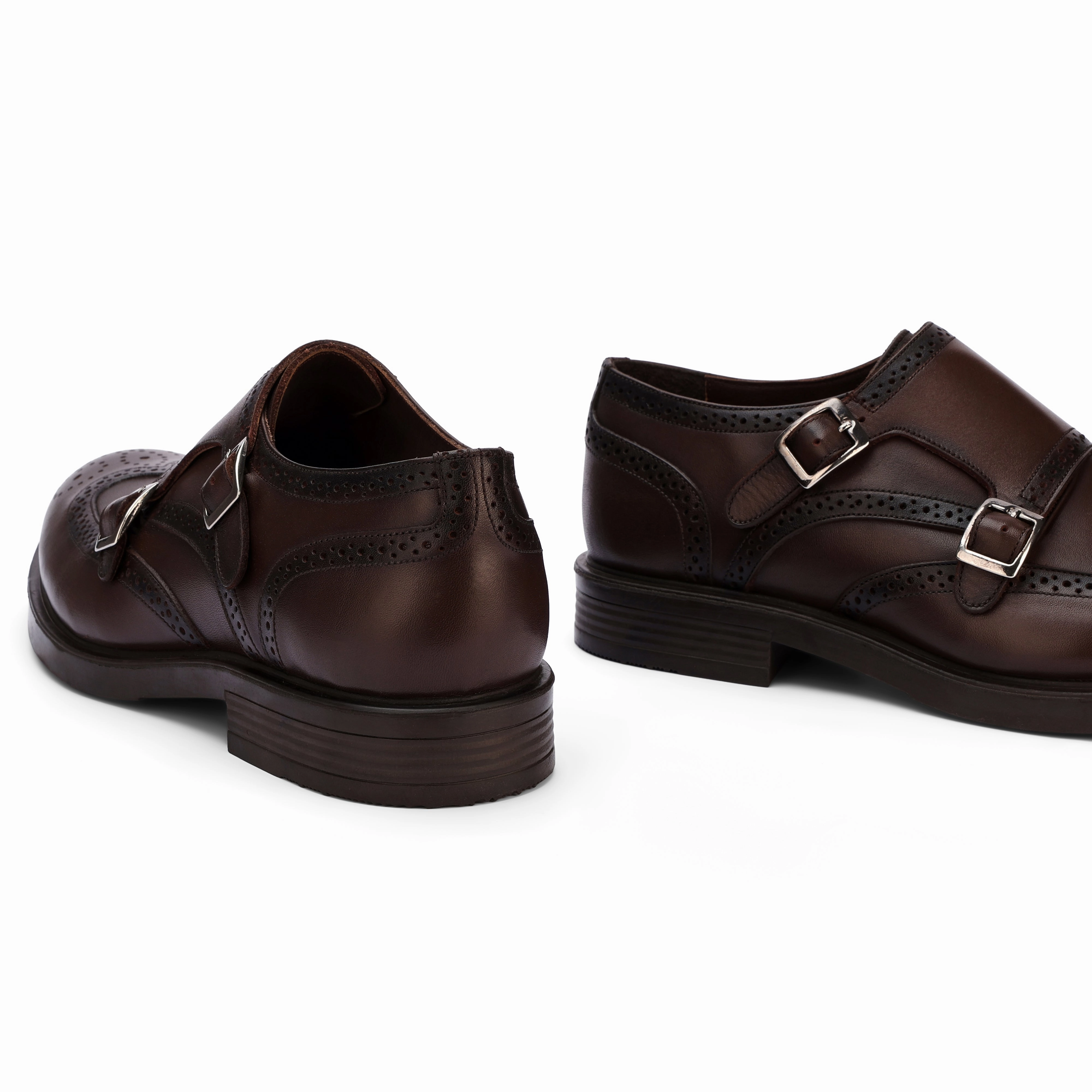 Brio Genuine Leather Oxford Double Monk  Brown Grenson Brogues Womens -> Brogues
