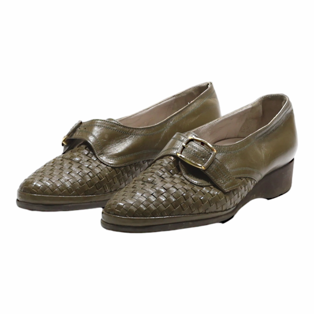 Buchanan Brogues BALLY Monk Shoes Green Leather Womens UK 1.5