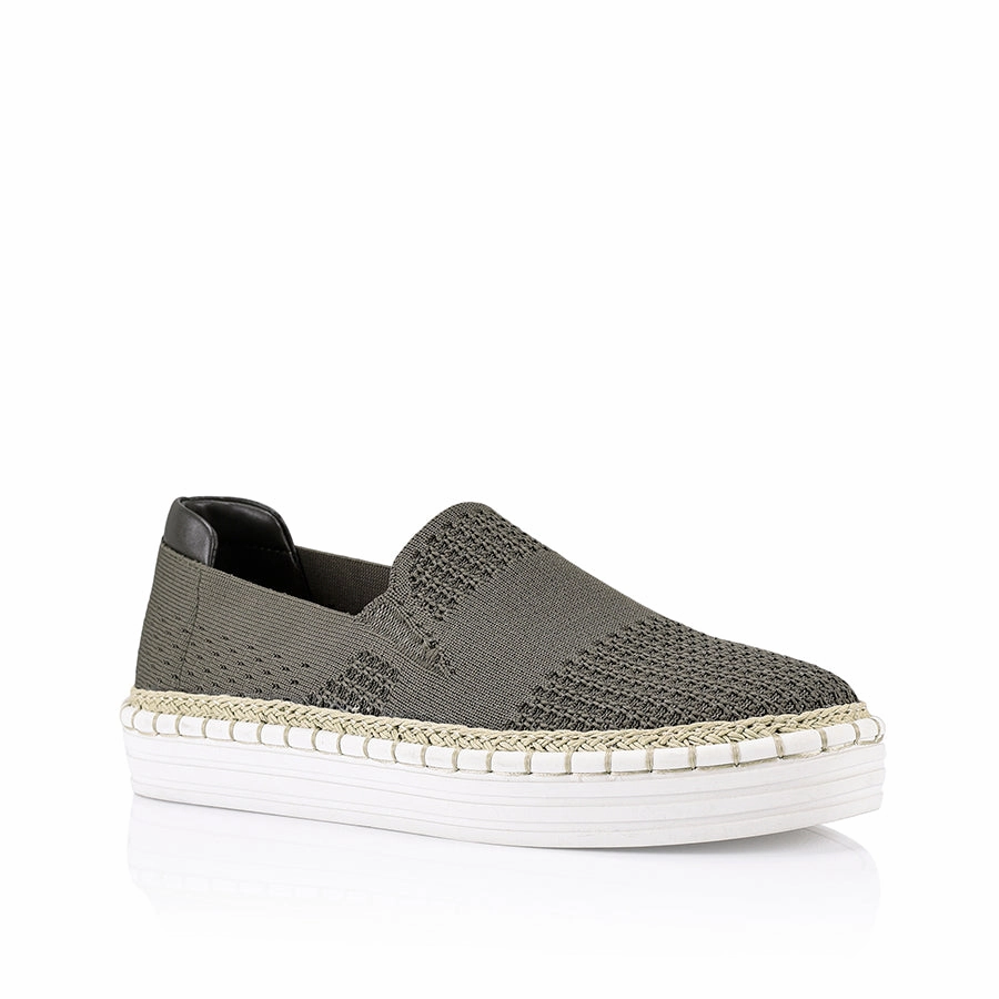 Slip On Boots  Slip On Sneakers  Slip On Work Queen Slip On Sneakers - Khaki Knit