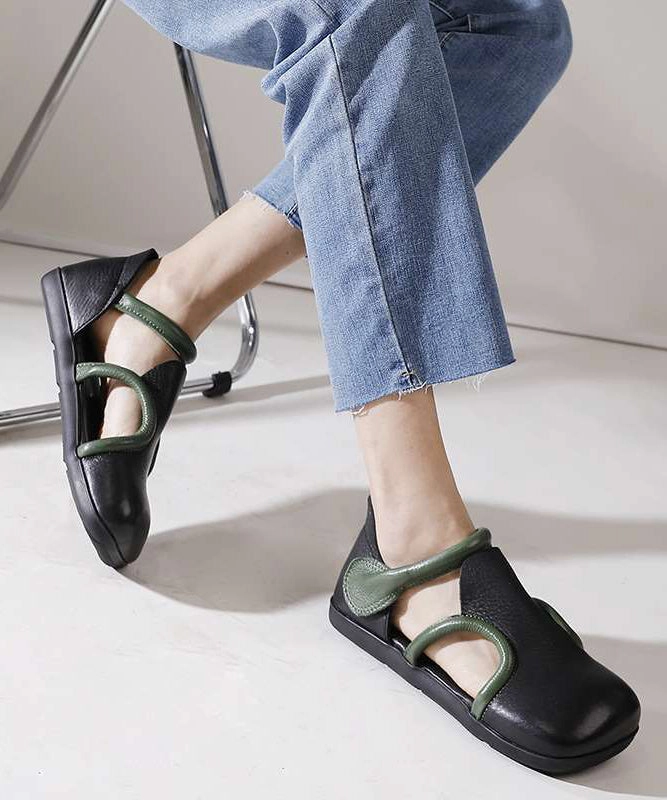 Handmade Brown Platform Splicing Buckle Strap Flats Shoes SL1016 Tbar Mary Jane Shoes