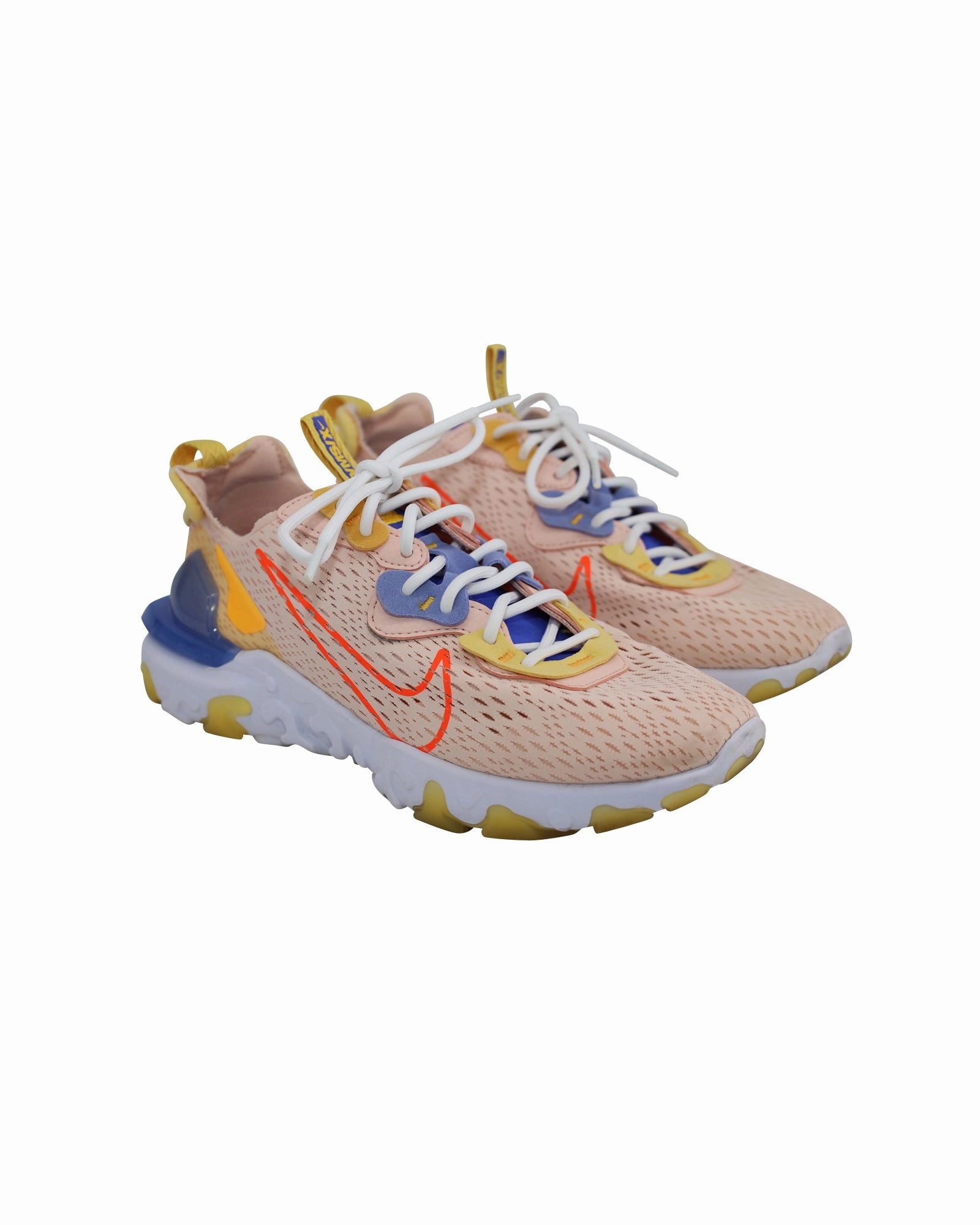 Nike Free Running Shoes Nike React Vision Sneakers in Washed Cora/Sapphire-Laser/Orange-Hyper Crimson Synthetic