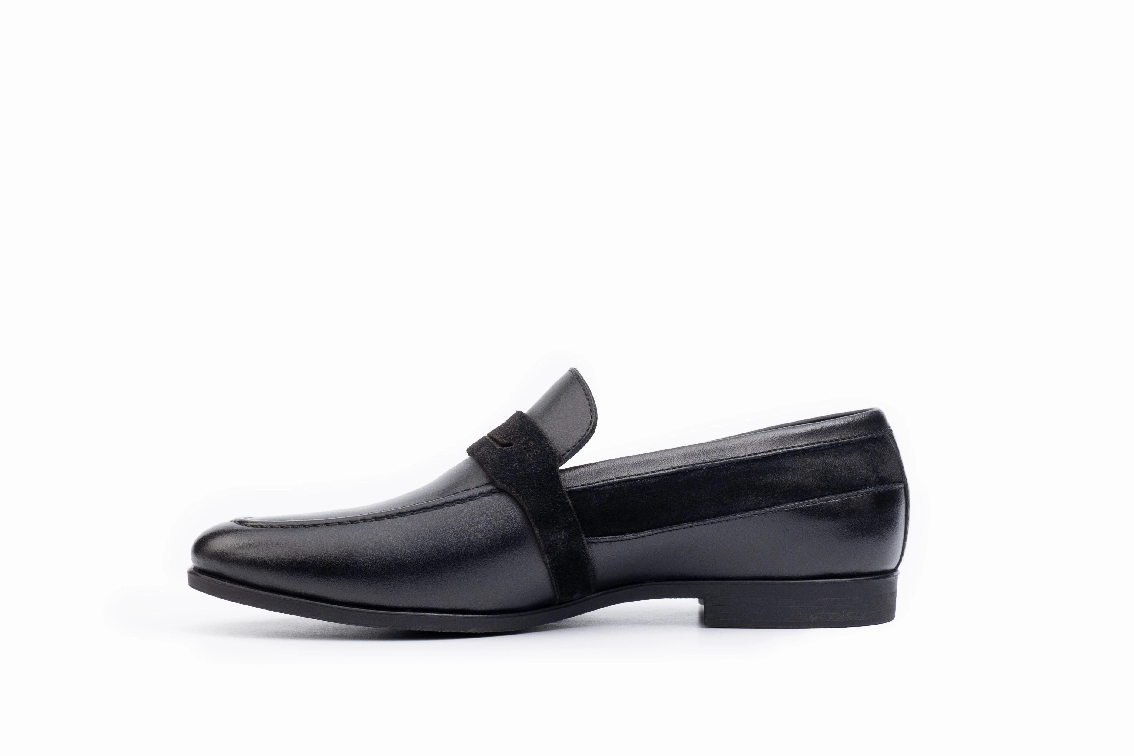 Amalfi Black Loafer Suede Tuxedo Loafers