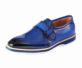 Wingtip Leather Platform Brogues Amali Men's Skyler Blue