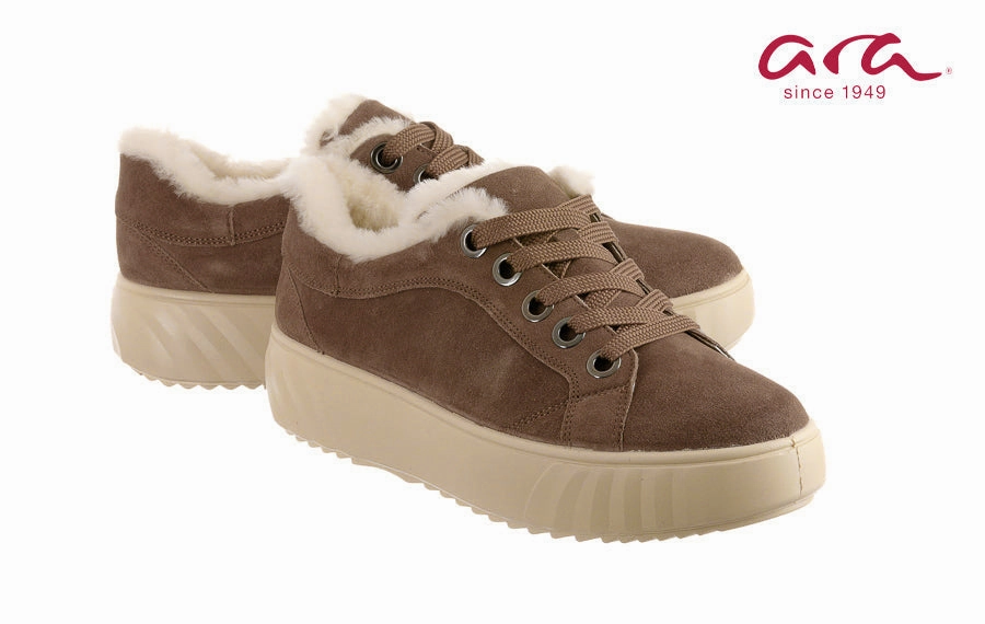 Italian Leather Brogues Ara Bunny Taupe