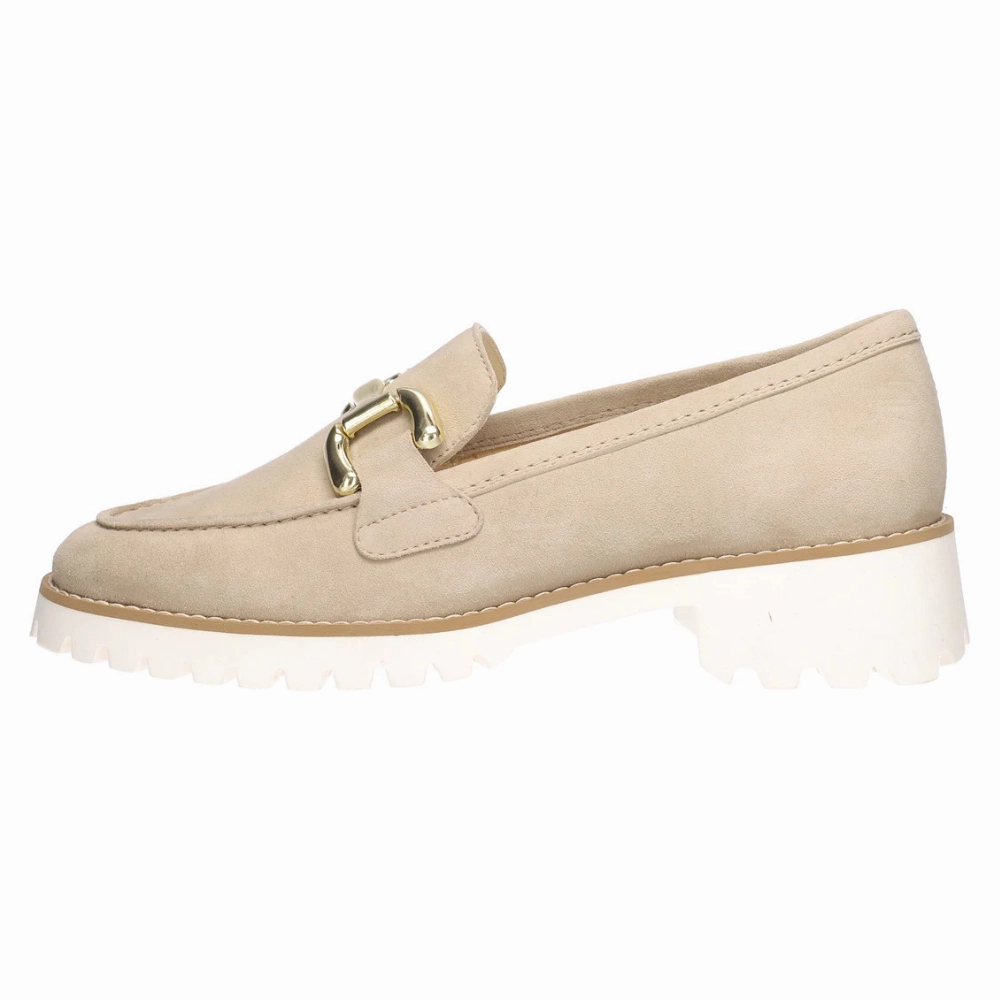 Platform Heel Loafers Ara Kiana Buckle Sand Suede Loafer (Women's)