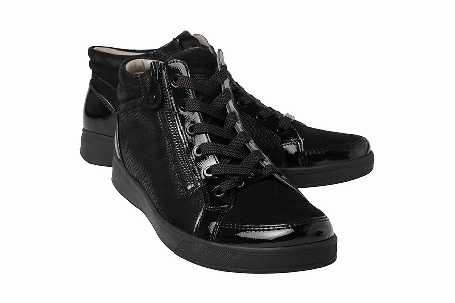 ARA SPRITZER BLACK Leather And Suede Brogues