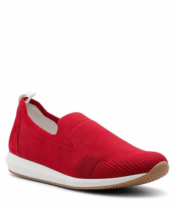 Ara Women's Leena 2 - Red Slip On Barefoot Sneakers