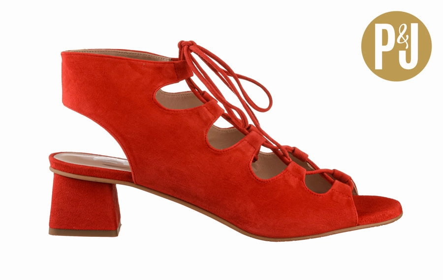 Block Heel Brogues P&J Strapup Red