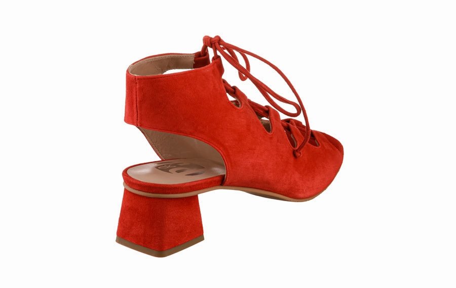 P&J Strapup Red Suede Brogue