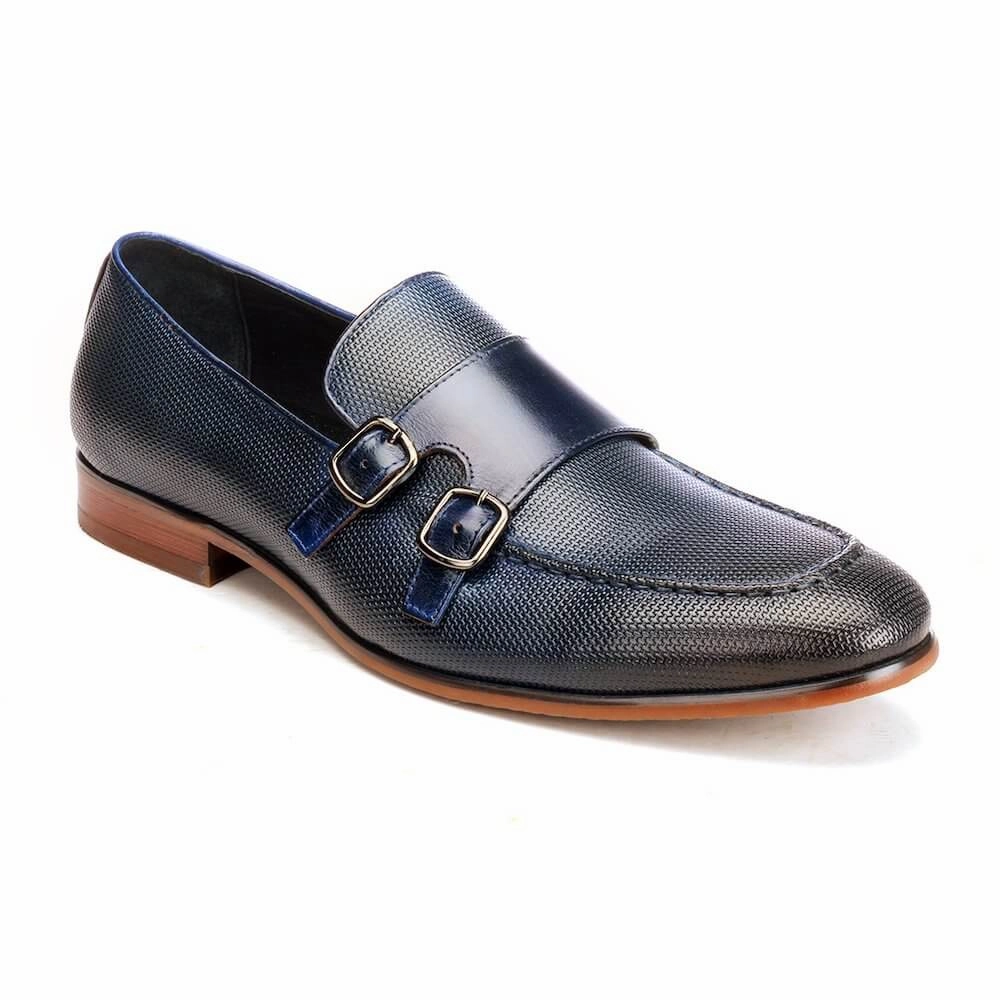 Brogue Sneakers Double Strap Monks For Men - Navy