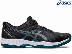 Asics Gel Solution Swift FF Mens Tennis Shoe (Black/Misty Pine) Asics Shoes For Achilles Tendonitis