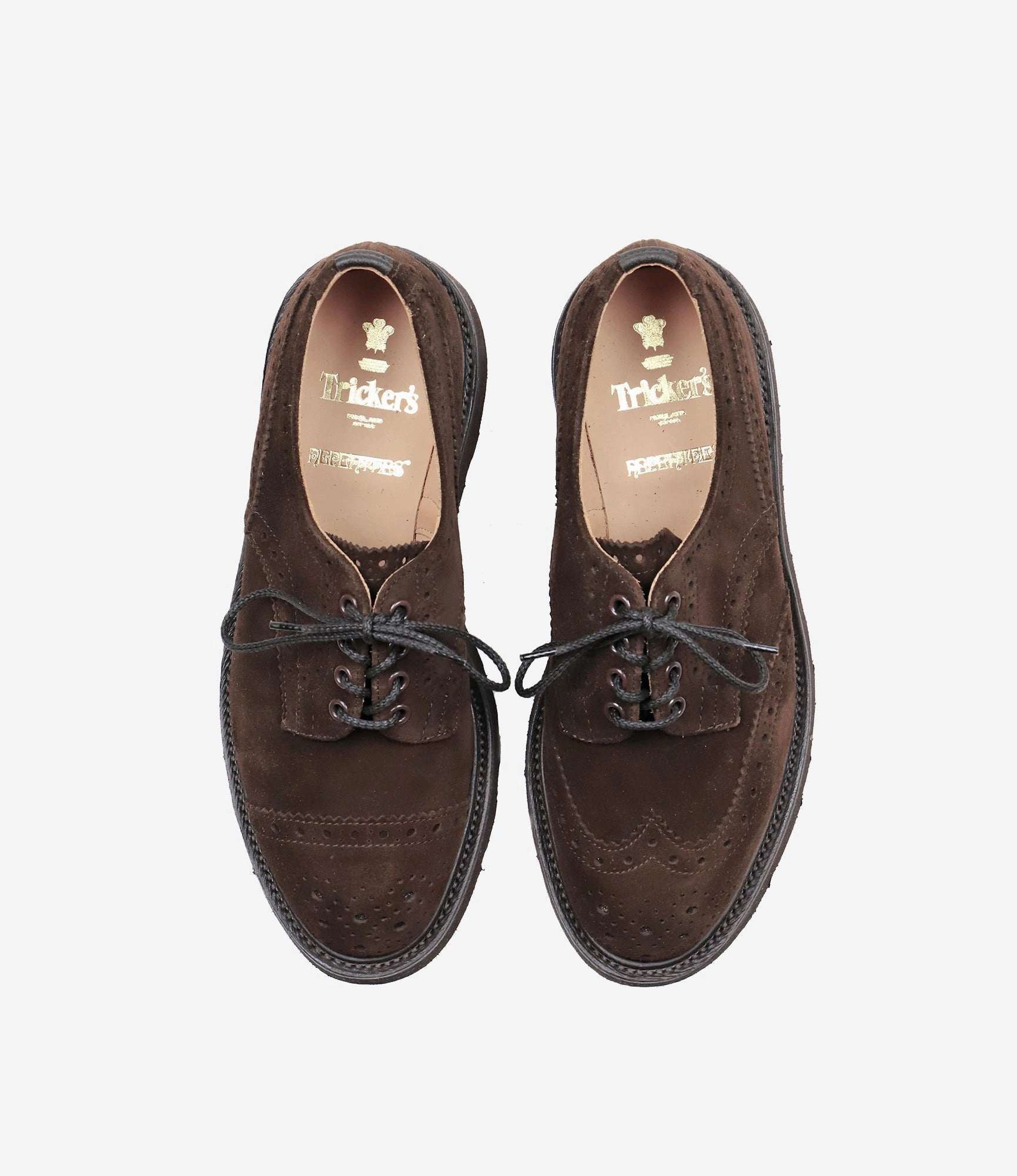 Asymmetric Gibson Brogue  Brown Suede Vintage Style Brogues