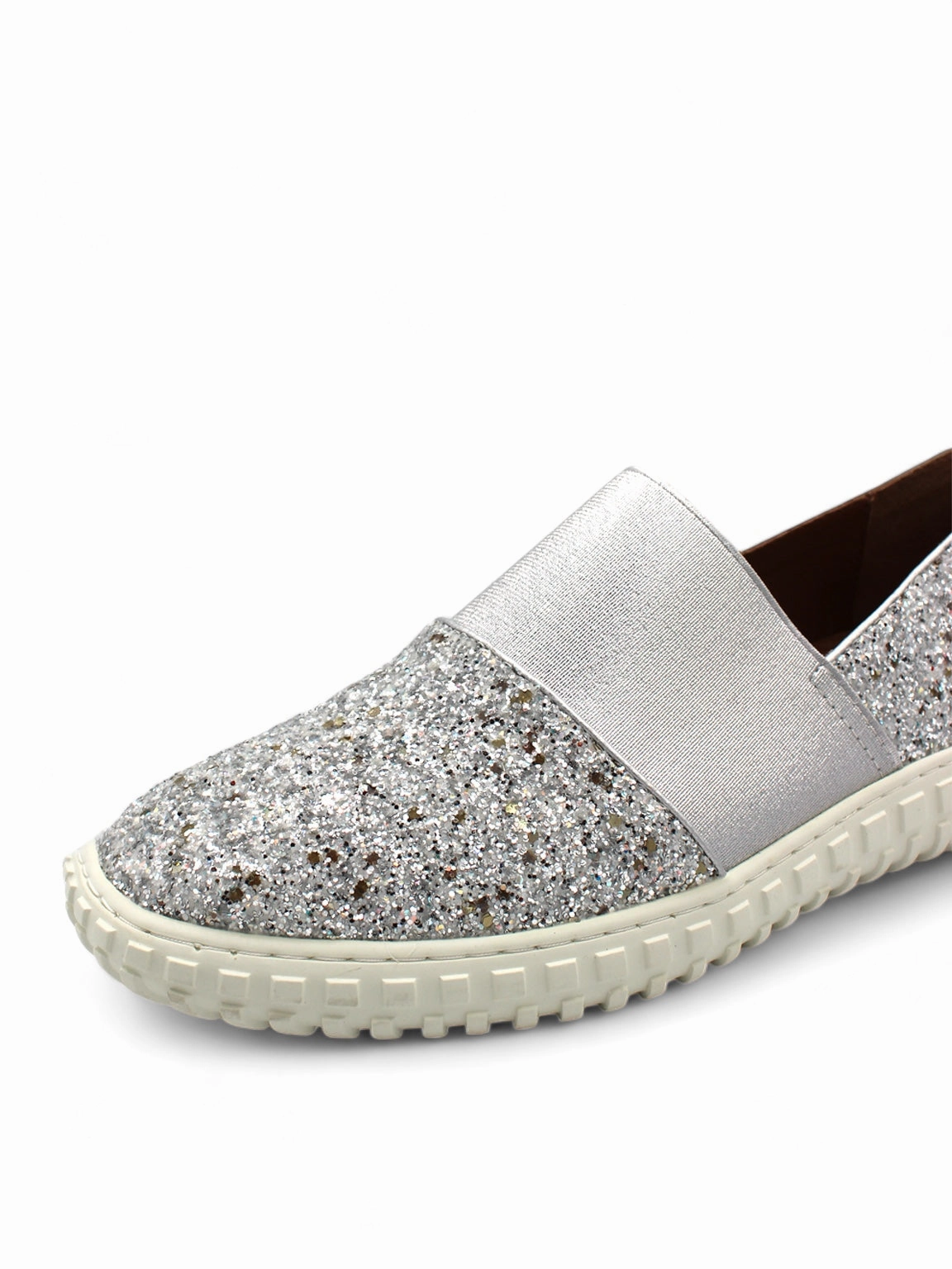 Athleisure Elastic Slip-on Flats Slip-on Work Shoes Leather