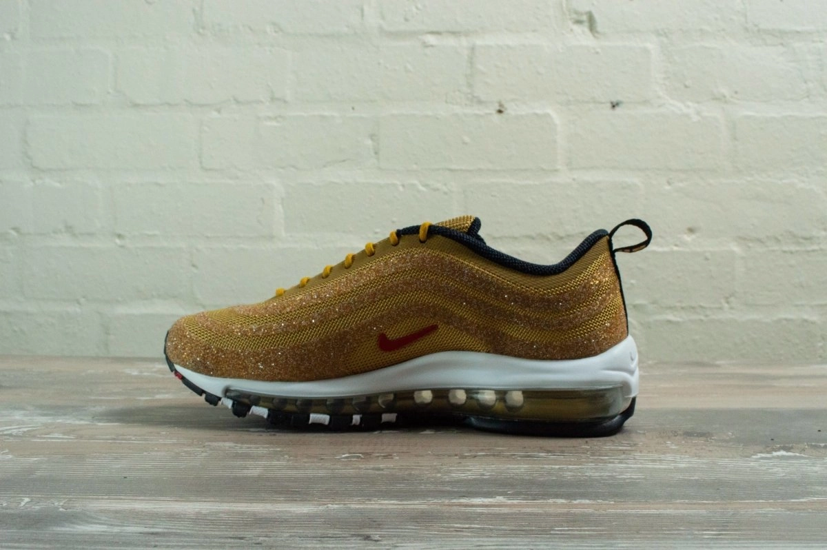 Nike Air Max 97 Gold Swarovski Crystals 927508 700 Nike Neon Running Shoes