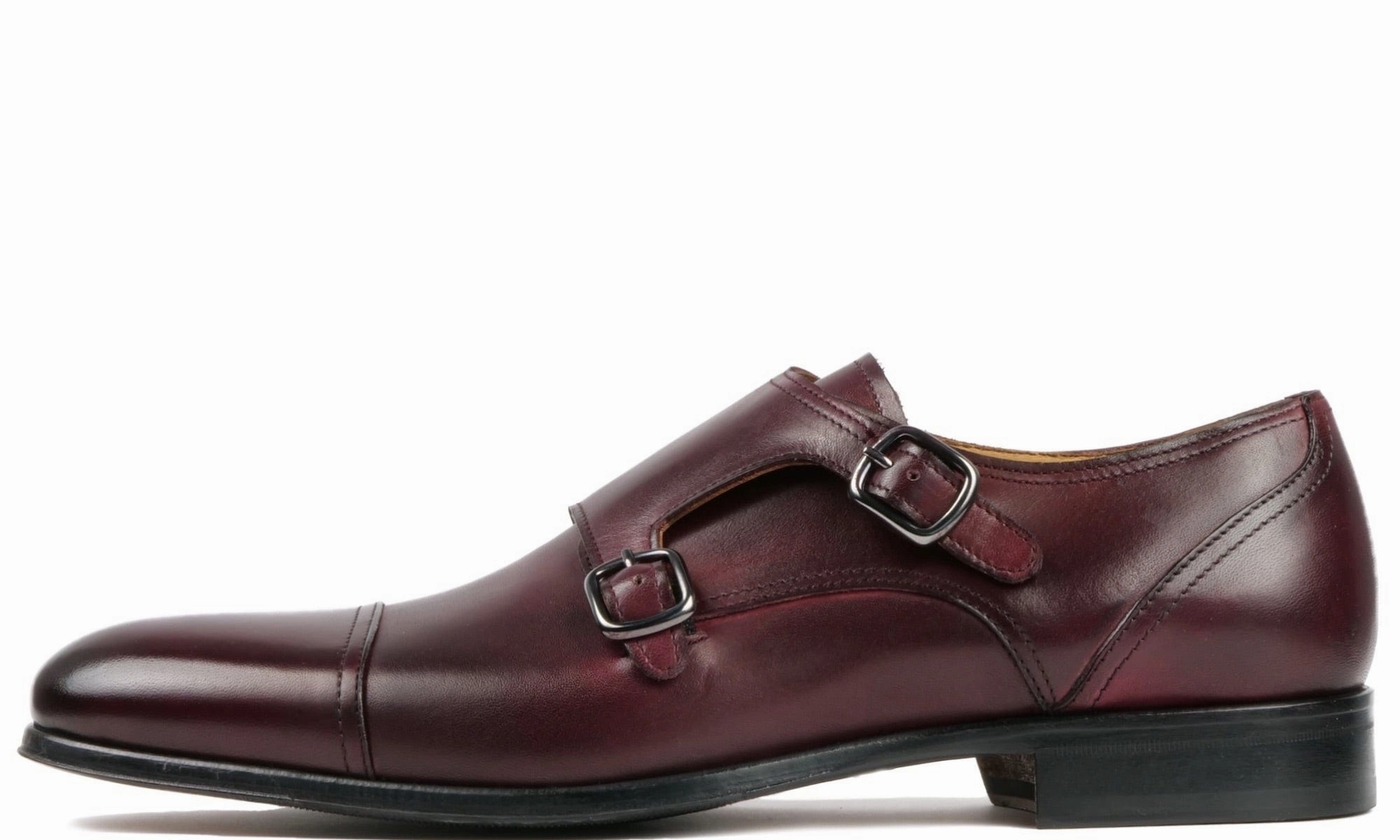Bourne Monk Strap Oxblood Rose Brogues