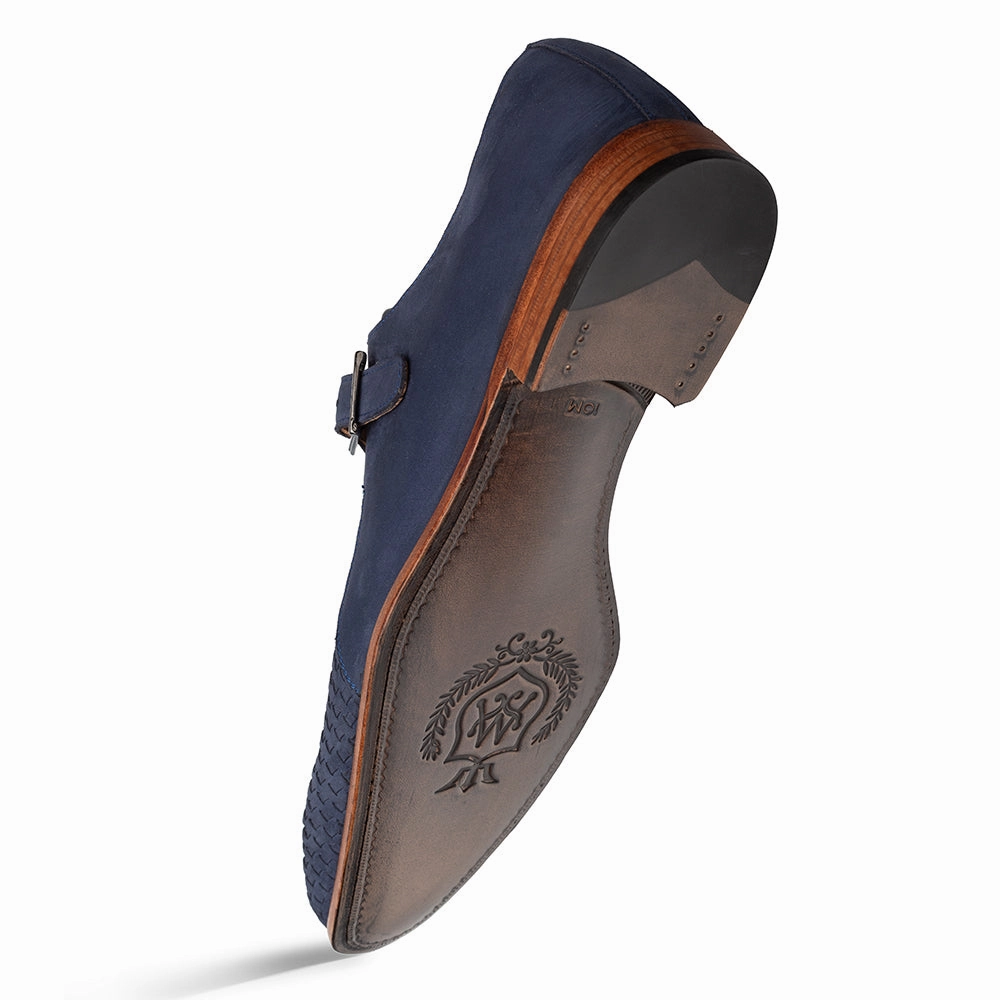 Ayllon Woven Suede Monk Strap Brogue High Heels