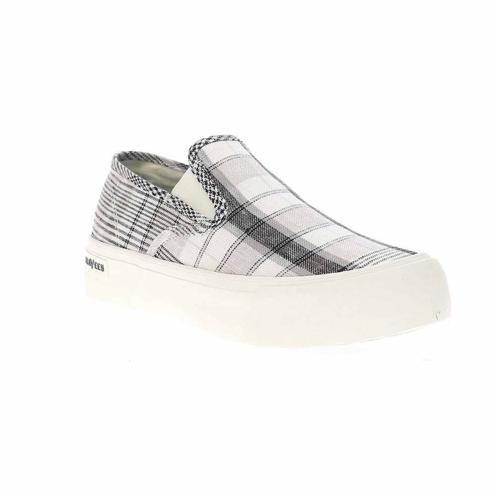 Baja Plaid Slip On Platform Sneakers Slip On Shoes For Swollen Feet