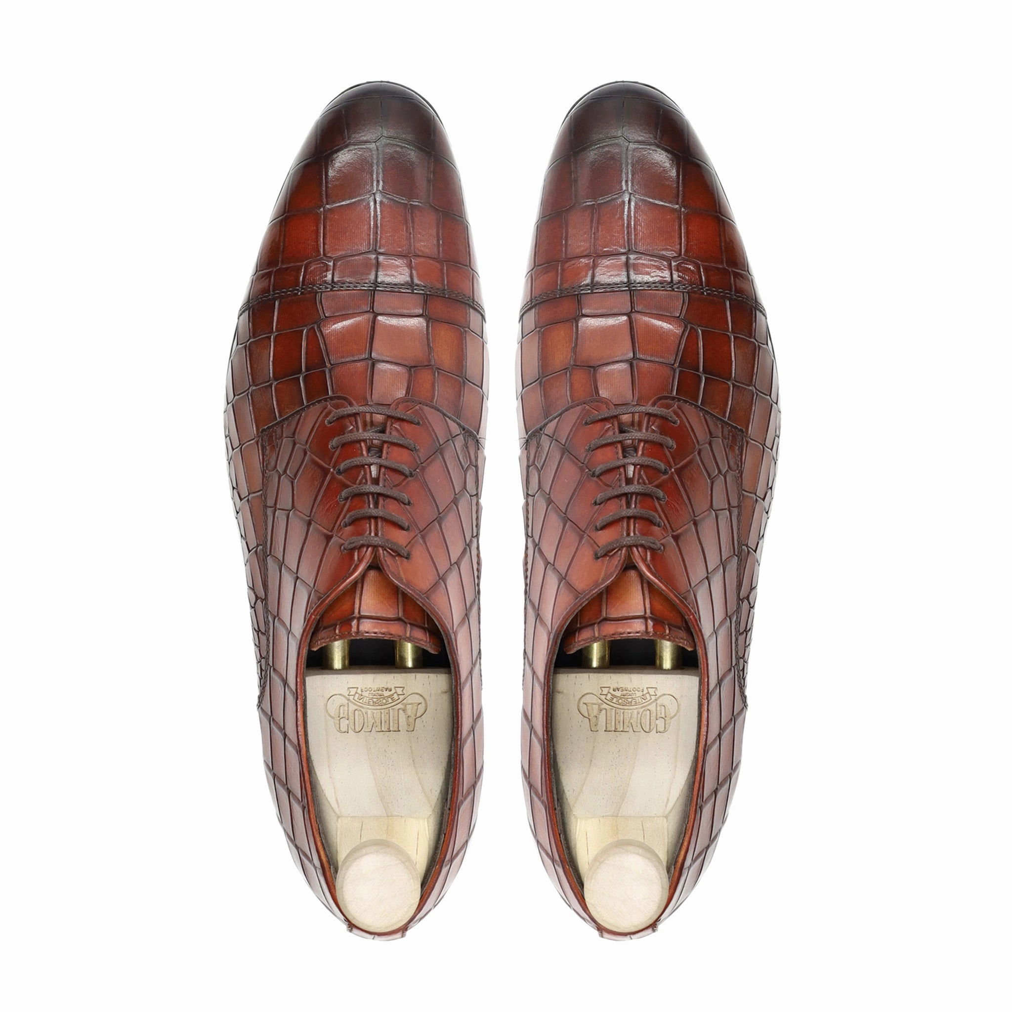 Lace Up Cap Toe Dress Shoes Bali - Men's Burnish Oxblood Calf Leather Derby Shoe