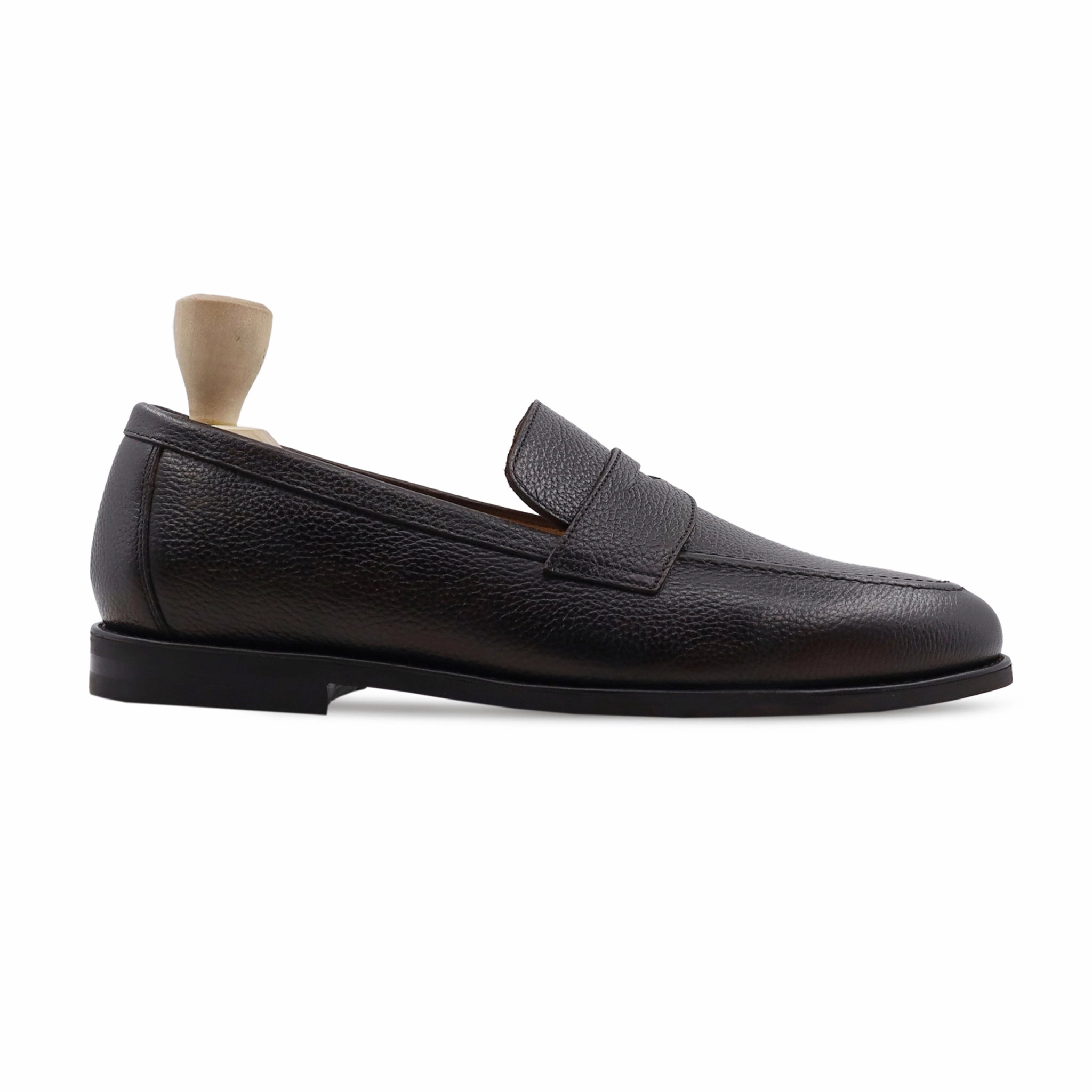 Penny Loafers On Sale Barq - Men's Dark Brown Pebble Grain Leather Loafer