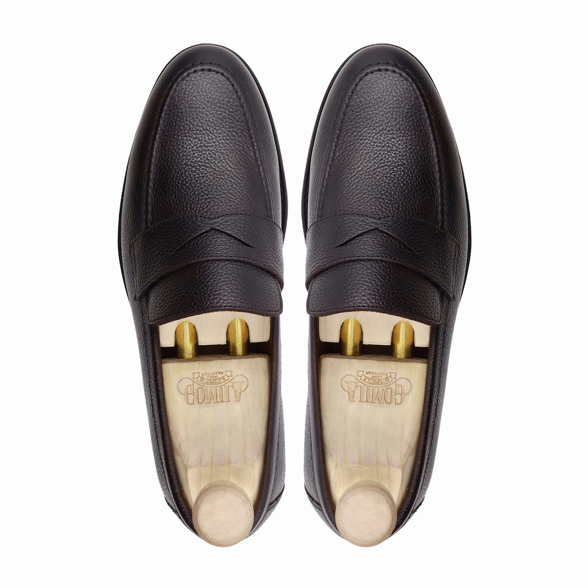 Barq - Men's Dark Brown Pebble Grain Leather Loafer Patnoflex Loafers