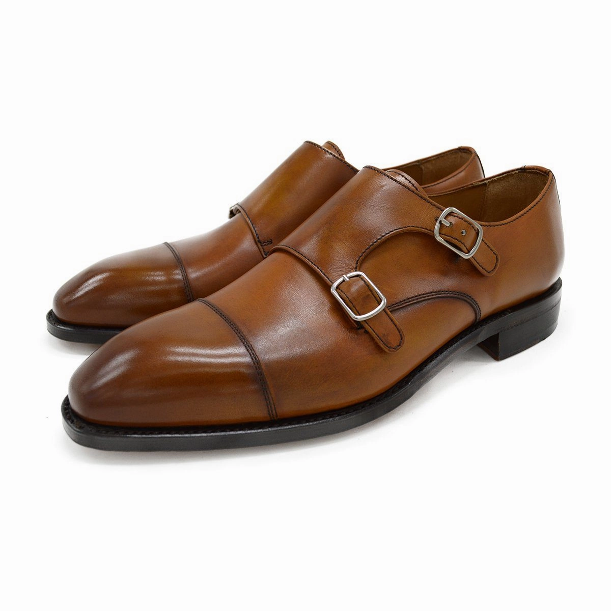 Berwick 1707 Double Monk (5212) Lugo Tan Oxfords Never Brogues