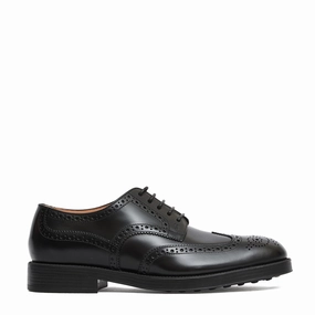 Slip On Brogue Black Lace-Up With Holes