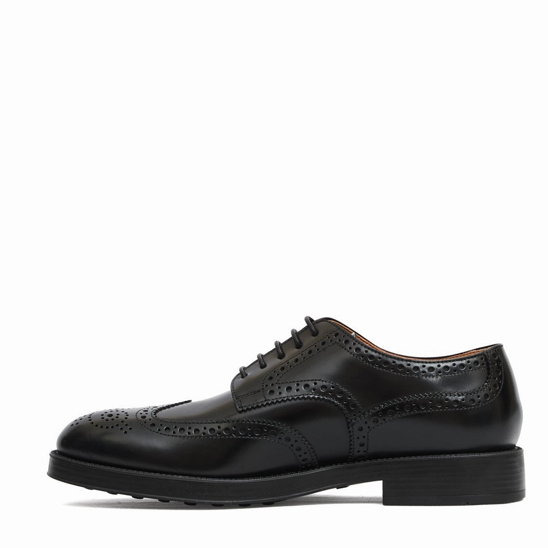 Hand Made Brogues Black Lace-Up With Holes