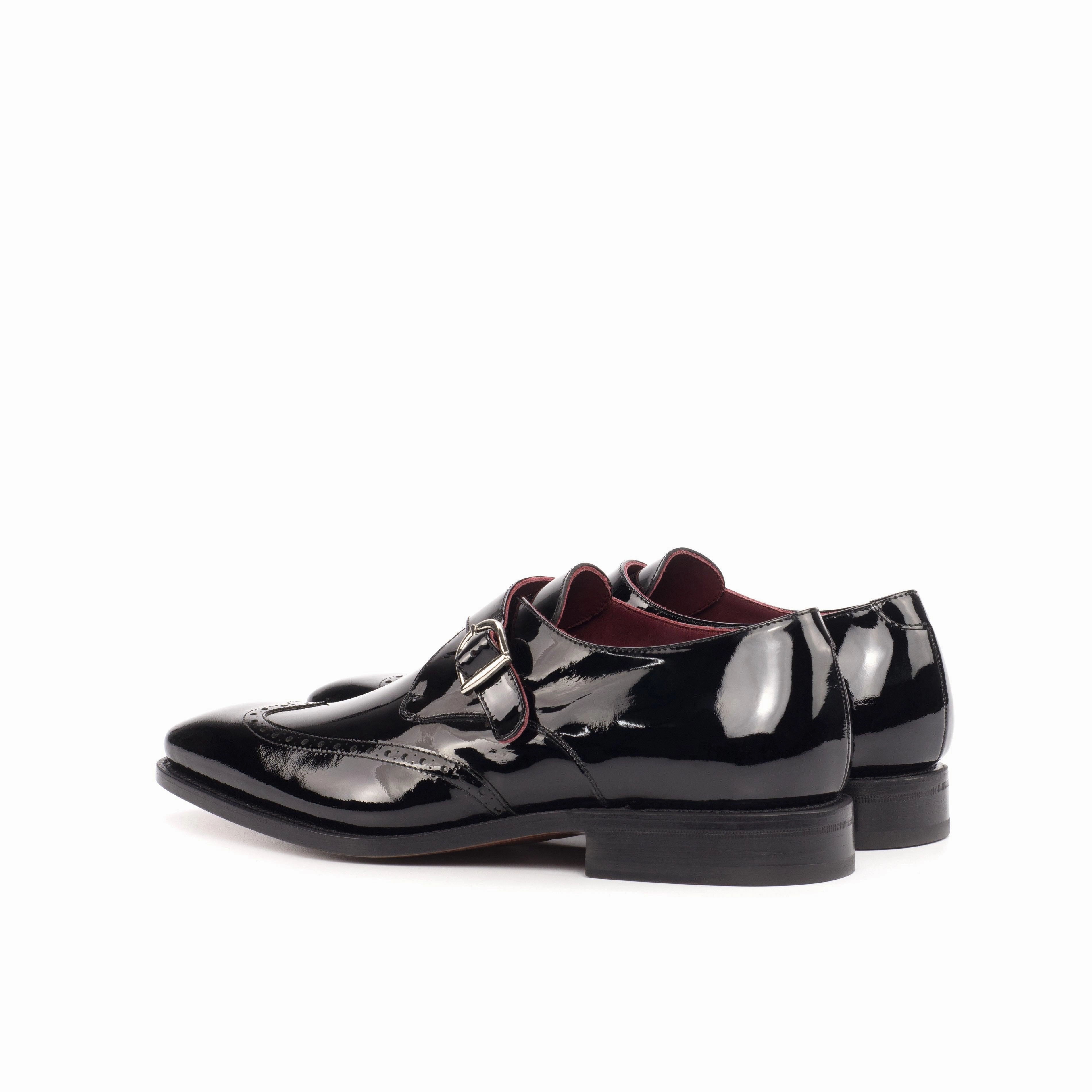 Brogues Oxfords Black Patent Leather Single Monk Shoes