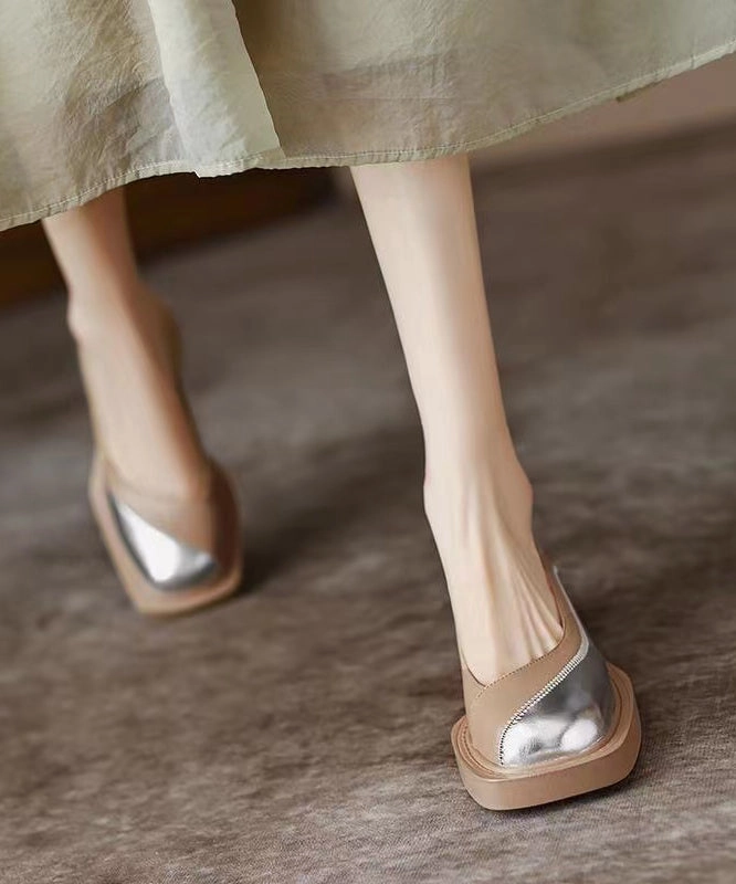 Tuxedo With Loafers Black Women Comfy Splicing Chunky Cowhide Leather Loafer Shoes AH716