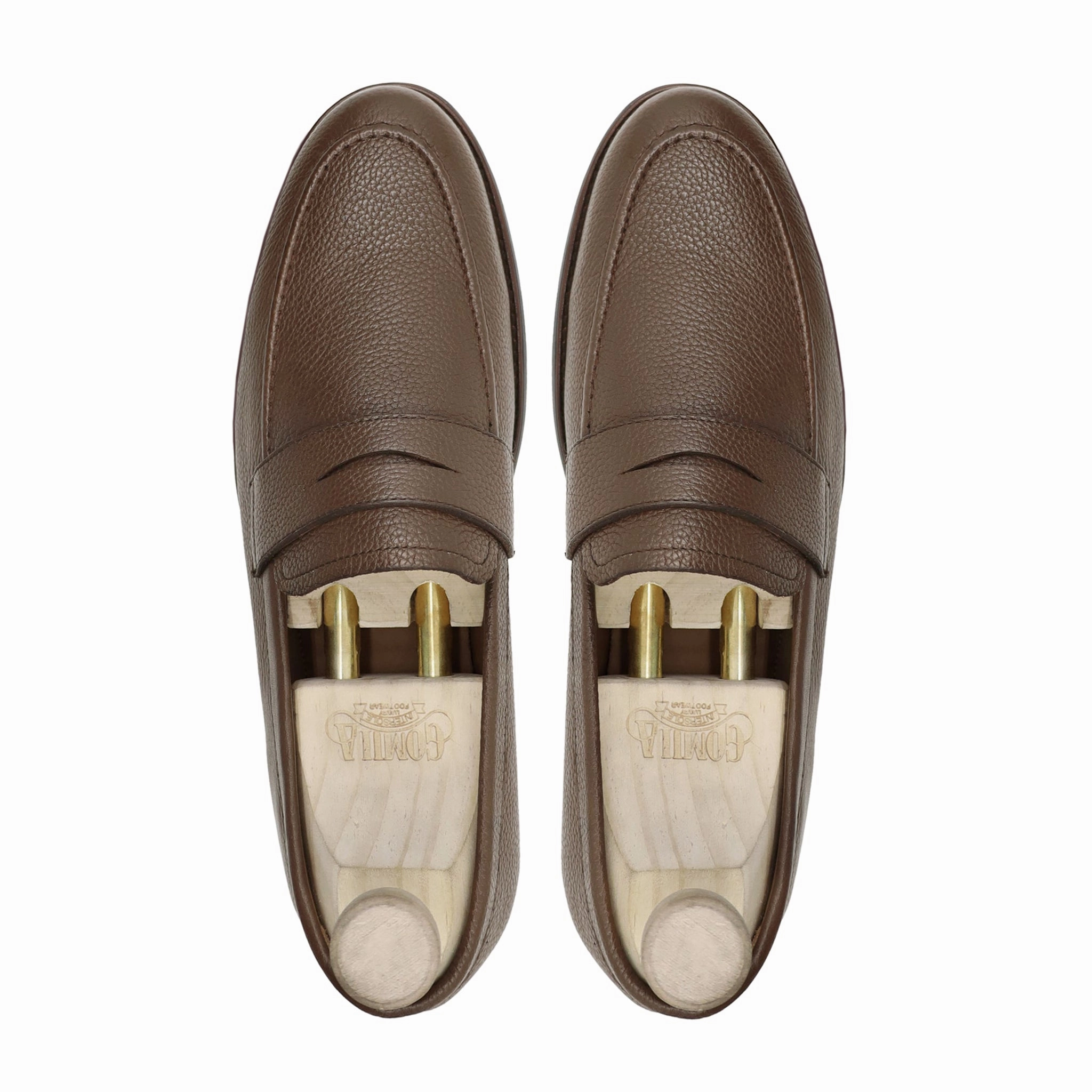 Bruin - Men's Brown Pebble Grain Leather Loafer Sam Loafers